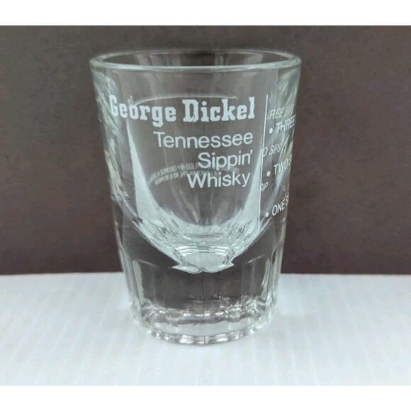 GEORGE DICKEL Tennessee Sippin' Whiskey Shot Glass 1 2 3 Sips Measuring Glass - Picture 1 of 7